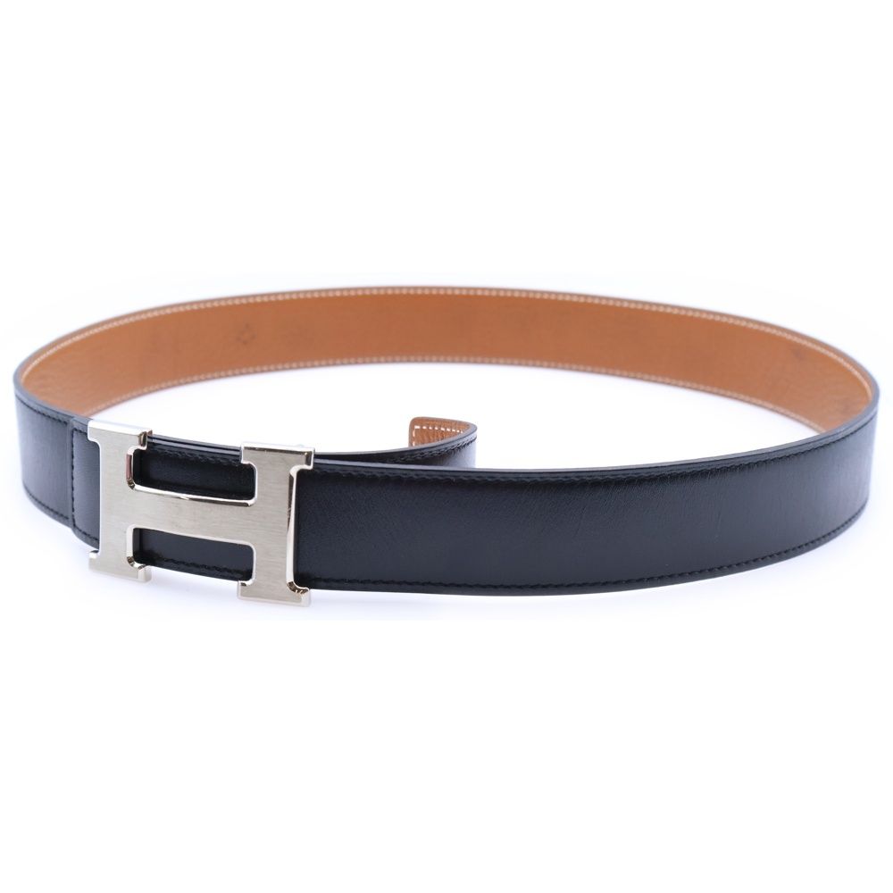 エルメスベルト　コンスタンス　ブラック&ブラウン　レディース HERMES (エルメス) コンスタンス ベルト ブラック×ブラウン レザー