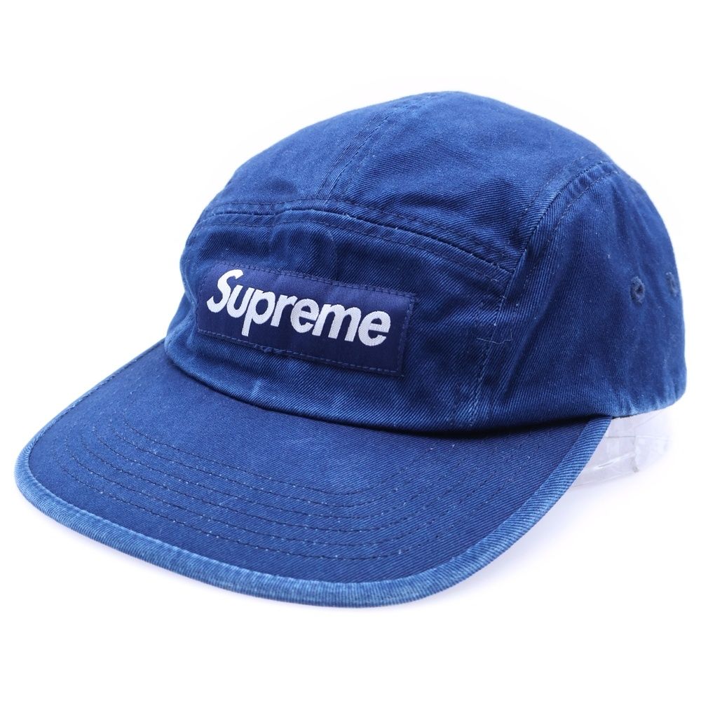 SUPREME シュプリーム 25 SS Washed Chino Twill Camp Cap ウォッシュド ボックスロゴ キャンプキャップ ブルー