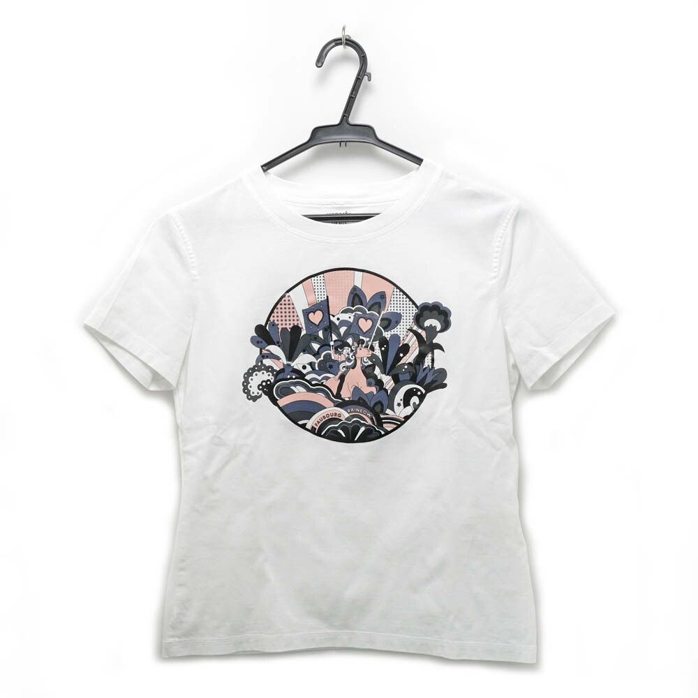 名東 エルメス Tシャツ RAINBOW ホワイト 白 コットン レディース