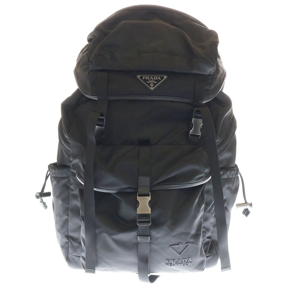 PRADA プラダ Re-Nylon トライアングルロゴプレート ナイロン サフィアーノレザー バックパック リュック ブラック 2 VZ 079