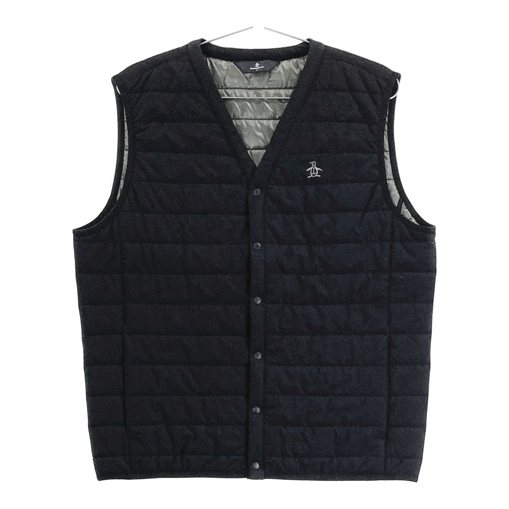 サイズ L MUNSING WEAR マンシングウェア 中綿ベスト ブラック系 ゴルフウェア メンズ ストスト