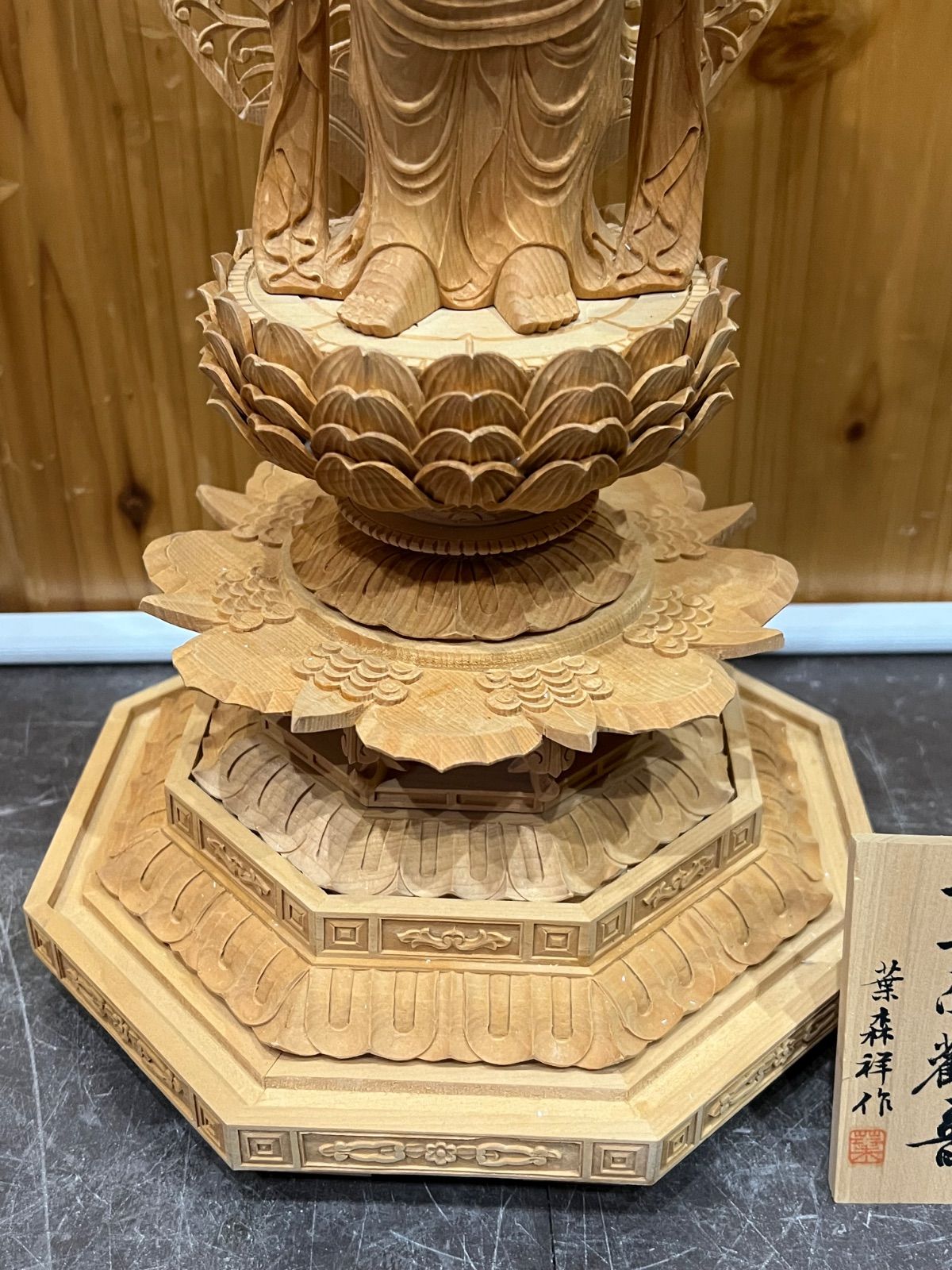 十一面観音 / 中国人間国宝 葉森祥作 】国賓 木造 木彫 仏像 - メルカリ