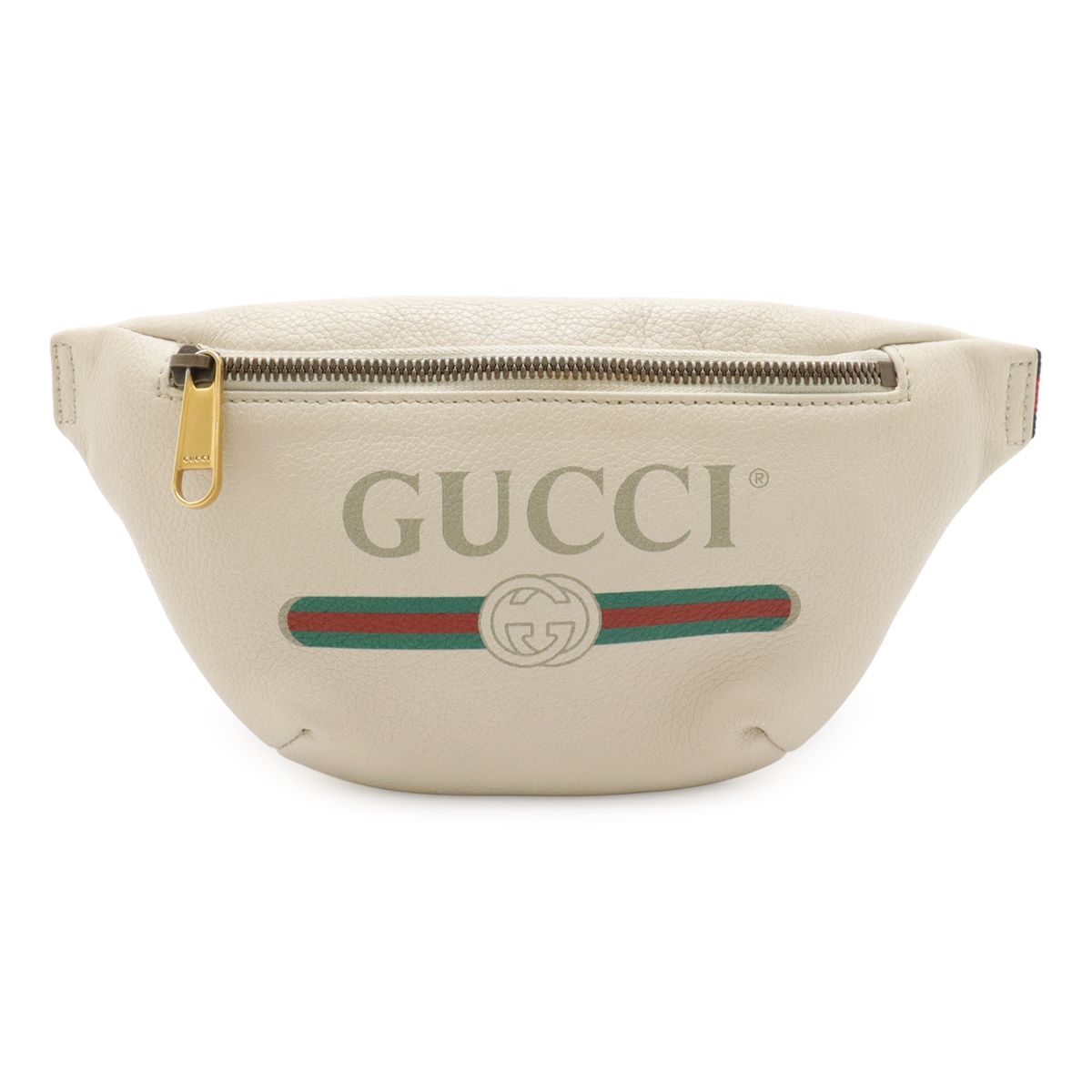 GUCCI グッチ グッチプリント スモール ベルトバッグ シェリーライン ウエストバッグ ヒップバッグ ボディバッグ レザー アイボリー 白 527792