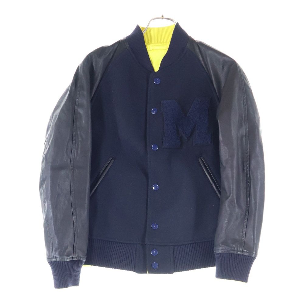 一点物 MIHARA YASUHIRO MODIFIED 袖レザー スタジャン 一点物 MIHARA
