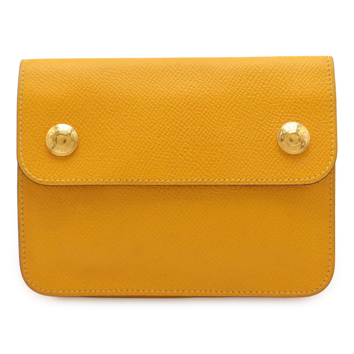 HERMES エルメス ポシェットグリーン ウエストポーチ ウエストバッグ 2 WAY クシュベル レザー ジョーヌドール 黄色 イエロー ゴールド金具 U刻印