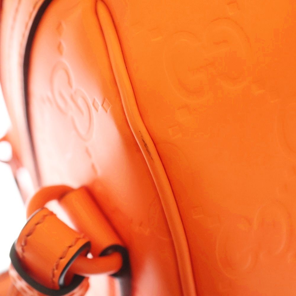 グッチ　オレンジ レザー　ボストンバッグ　ダッフルバッグ グッチ オレンジ レザー ボストンバッグ ダッフルバッグ グッチ