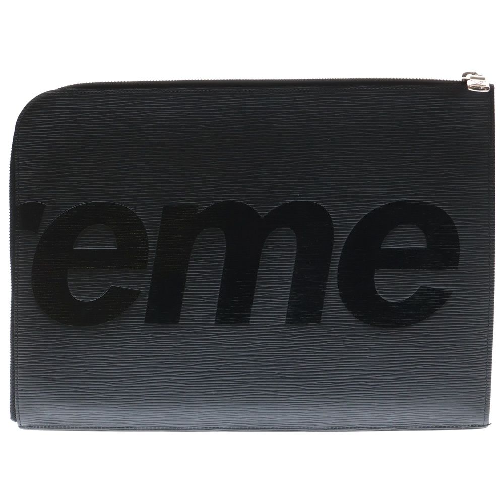 LOUIS VUITTON ルイヴィトン 17 AW ×SUPREME シュプリーム エピ ポシェット ジュールGM レザークラッチバッグ ハンドバッグ セカンドバッグ ブラック