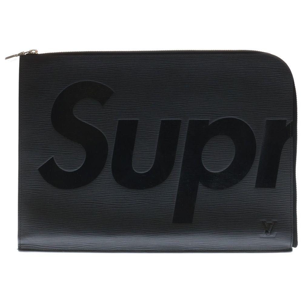 LOUIS VUITTON ルイヴィトン 17 AW ×SUPREME シュプリーム エピ ポシェット ジュールGM レザークラッチバッグ ハンドバッグ セカンドバッグ ブラック
