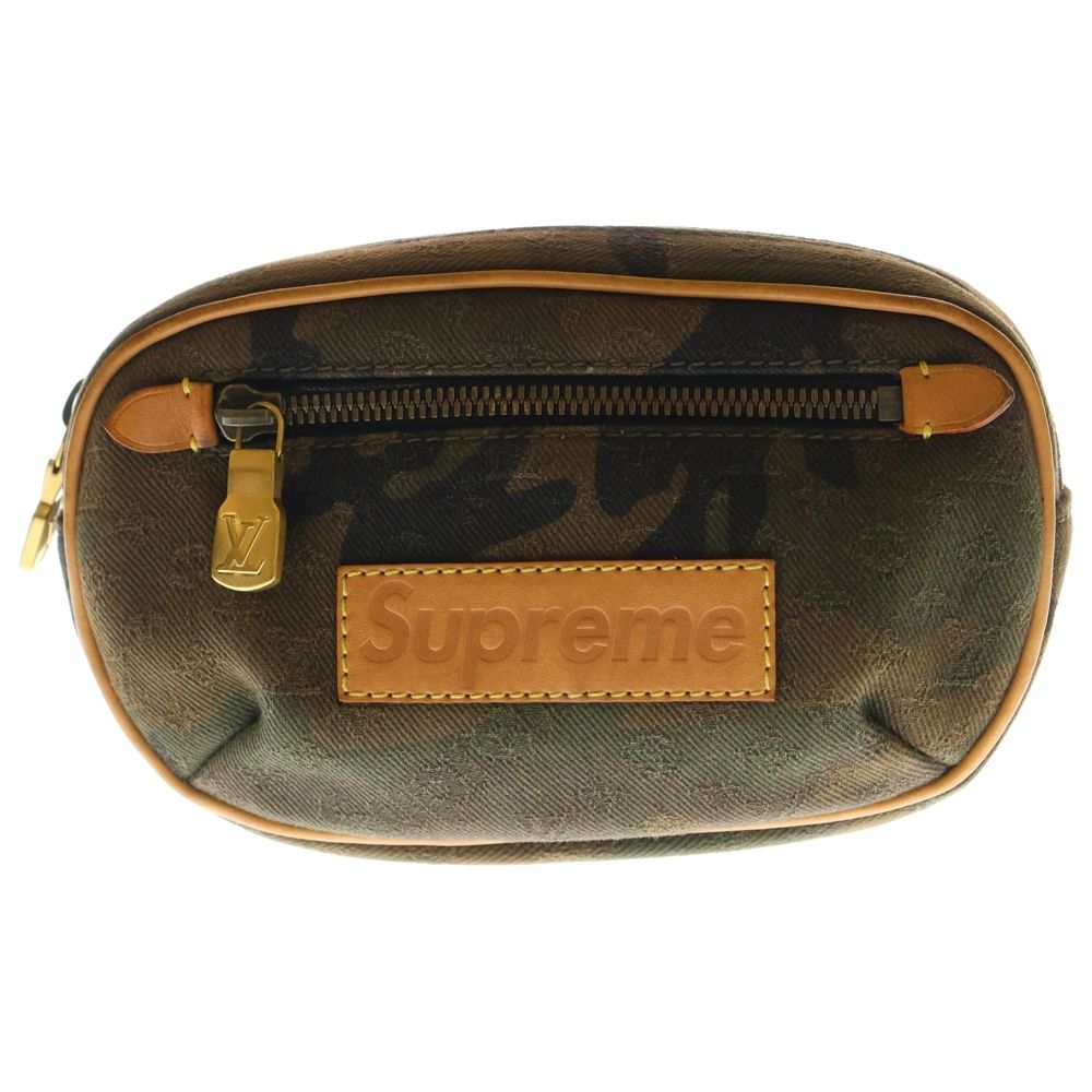 LOUIS VUITTON ルイヴィトン SUPREME シュプリーム カモフラージュ 迷彩 バムバッグPM モノグラム ウエストバッグ カーキ M 44202