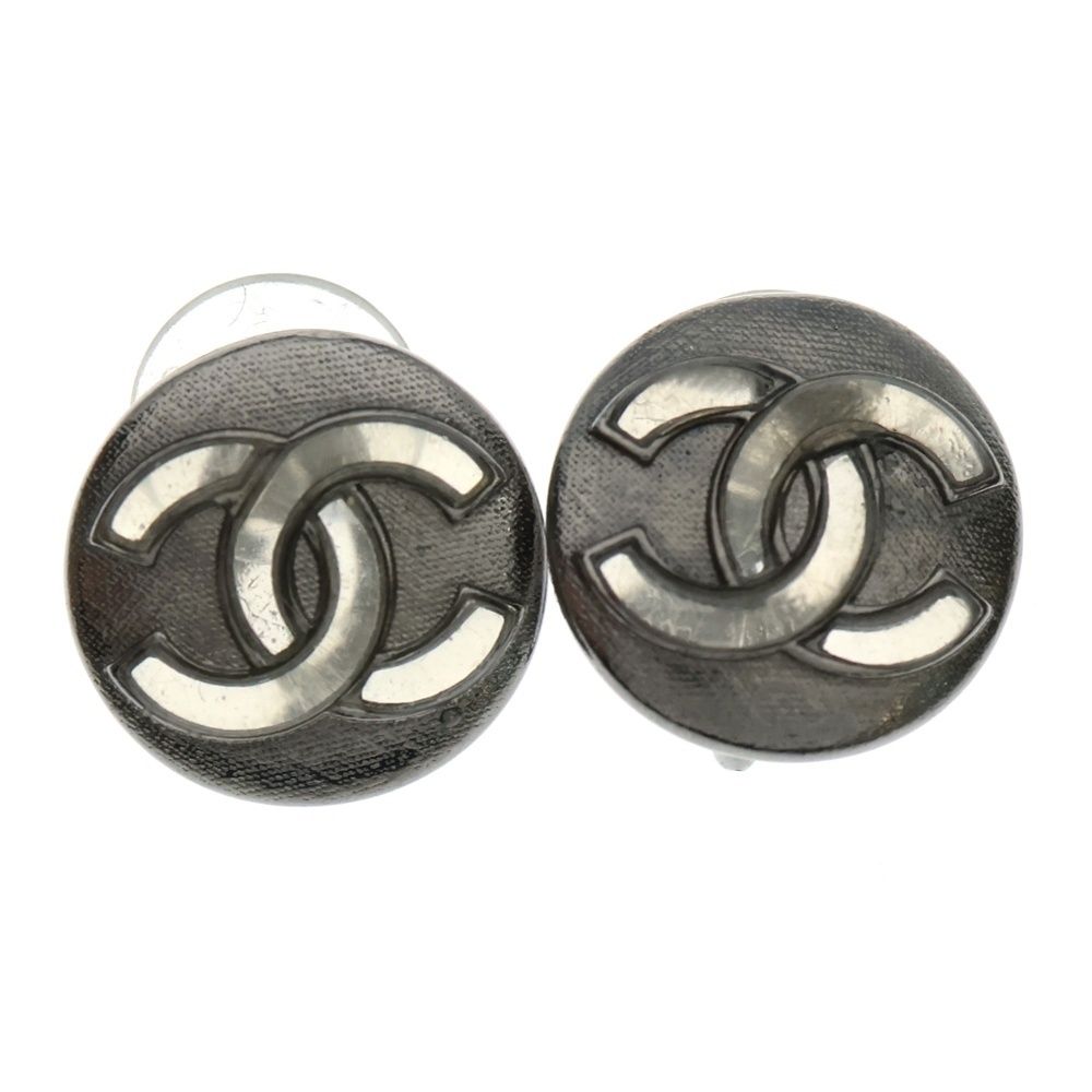 CHANEL シャネル ココマーク 円盤 イアリング シルバー