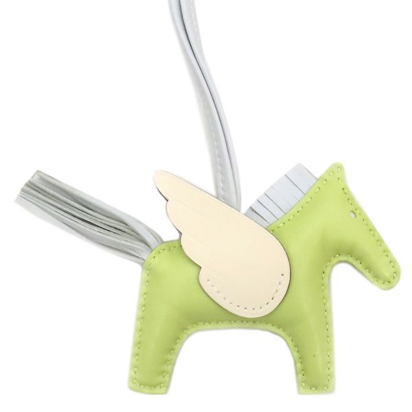 エルメス HERMES バッグチャーム ロデオPM ペガサス ラムスキン アニューミロ ジョーヌブルジョン×ブルーブリュム×ナタ 黄緑 水色 アイボリー Z刻印 箱