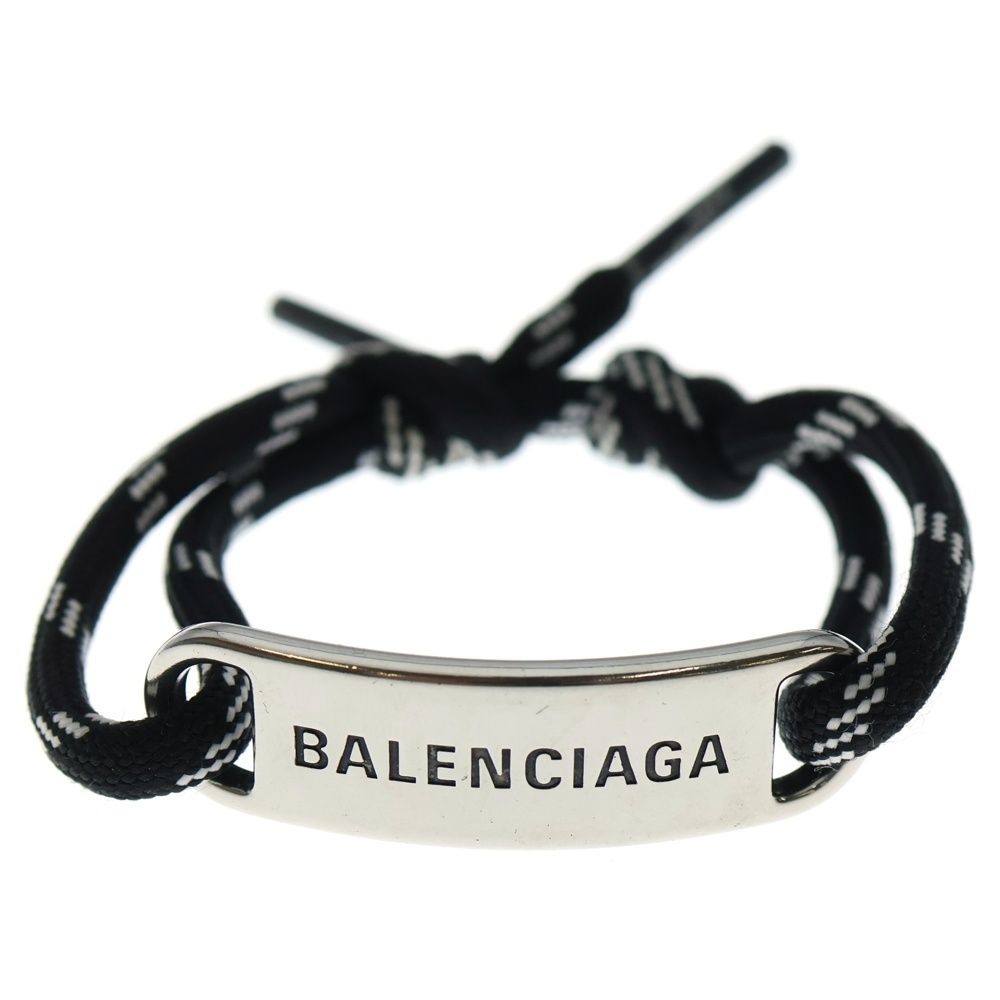 バレンシアガ BALENCIAGA ロゴプレート ブレスレット BALENCIAGA (バレンシアガ) PLATE ロゴプレート コードブレスレット
