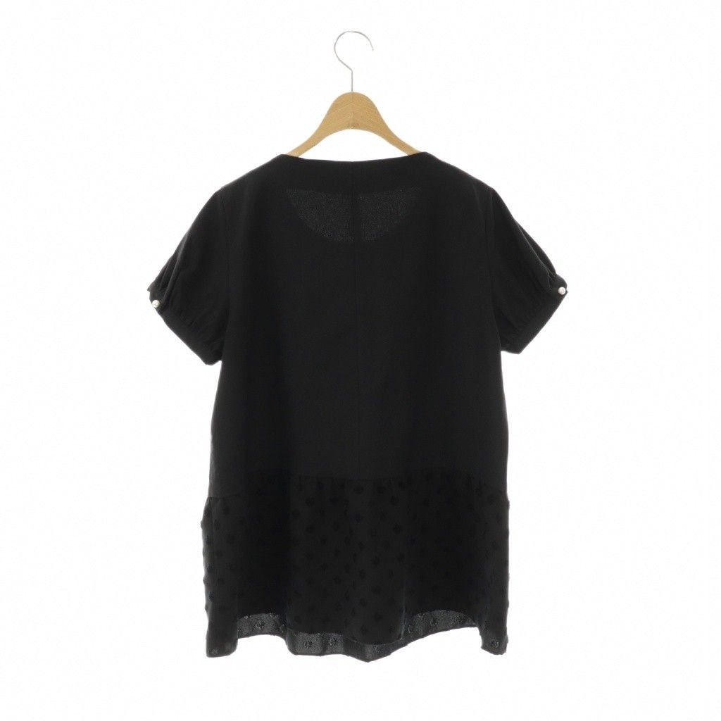 ソーノ SONO ドットペプラムブラウス リネン混 1 ブラック /DO □OS