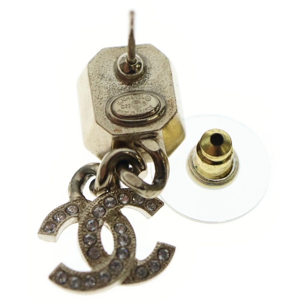 CHANEL (シャネル) ココマーク ラインストーン ピンク ゴールド ピアス