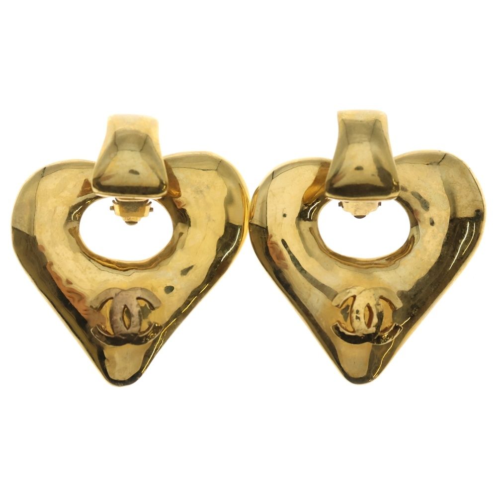 CHANEL (シャネル) ココマーク ハートモチーフ イヤリング GP