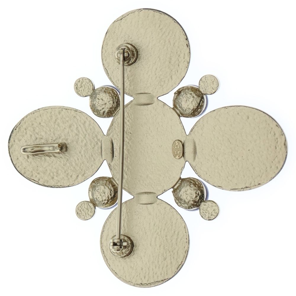 CHANEL シャネル グリポア マルチ ストーン ブローチ ピンバッジ パープル ゴールド金具