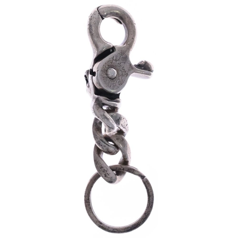 STANLEY GUESS スタンリーゲス Wスカルモチーフ ルビーキーチェーン キーリング シルバー