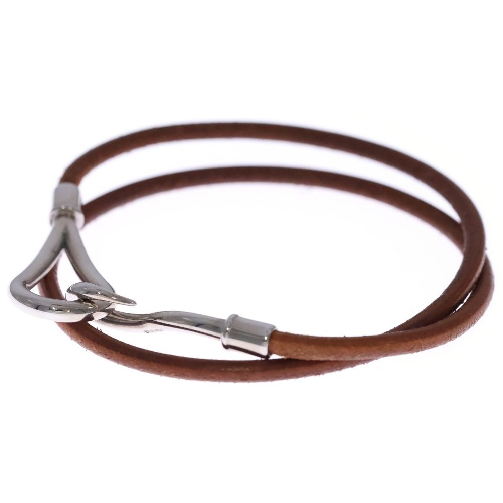 HERMES (エルメス) ジャンボフック ブレスレット ブラウン シルバー