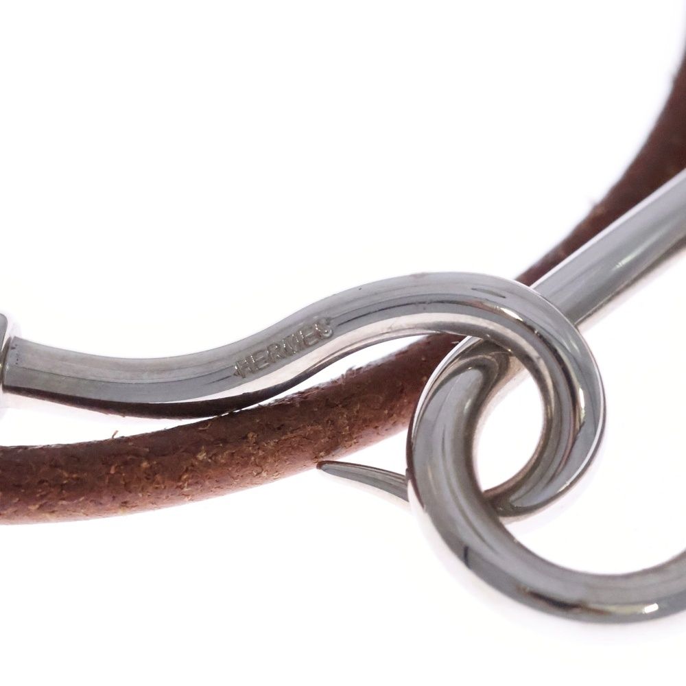 HERMES (エルメス) ジャンボフック ブレスレット ブラウン シルバー