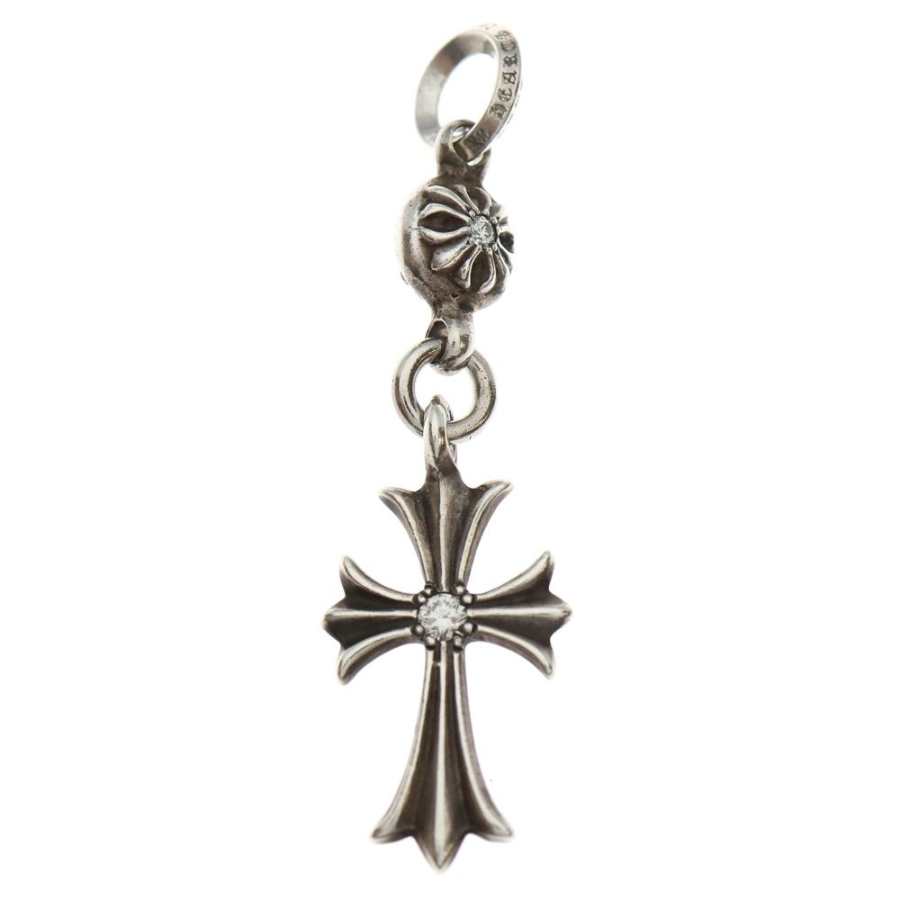 CHROME HEARTS クロムハーツ 1 B TNY CH CRS DIA 1ボール タイニー CHクロス チャーム アフター1ダイヤ ペンダントトップ シルバー