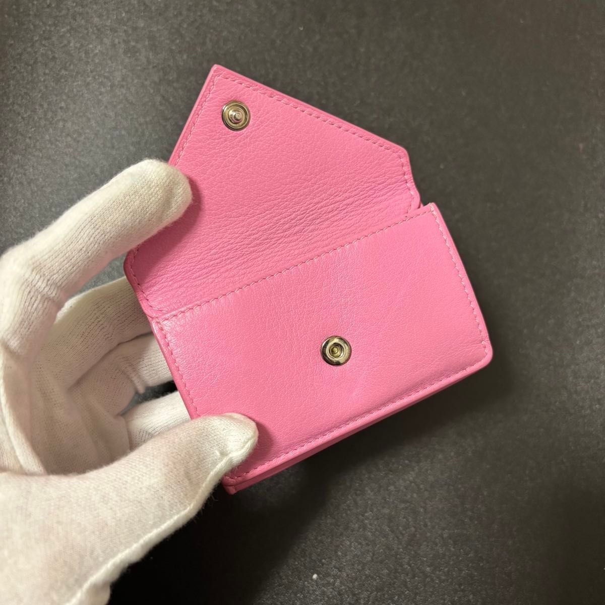 専用です　良品✨バレンシアガ　ペーパーミニウォレット　折り財布　ピンク BALENCIAGA ペーパー ミニウォレット 三つ折り 財布 ピンク