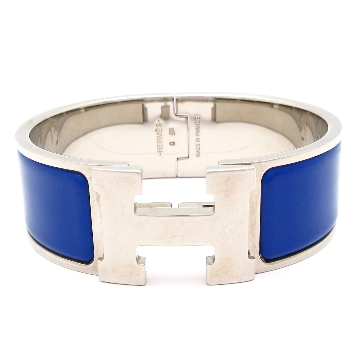 HERMES エルメス バングル クリック クラックH シルバー×ブルー