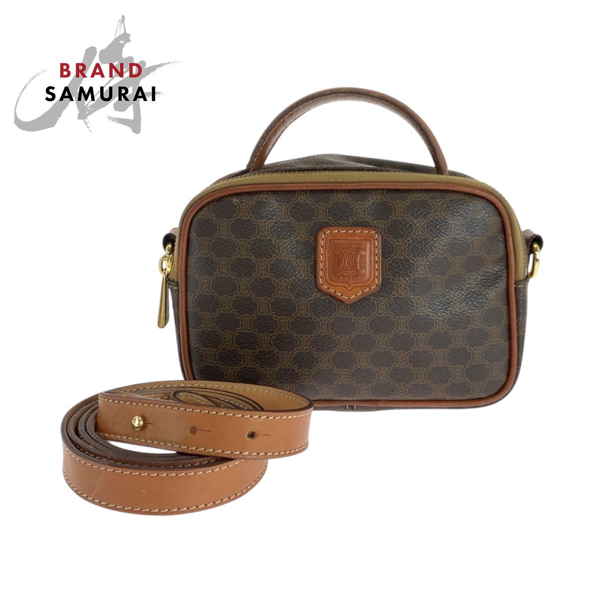 CELINE セリーヌ ヴィンテージ マカダム ダークブラウン ブラウン PVC