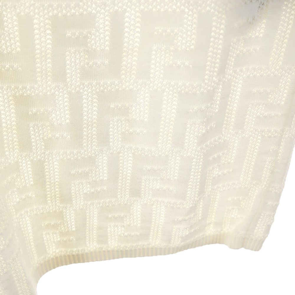  FENDI フェンディ インナー付き ズッカ柄 ニット半袖ワンピース FZD 772 A 8 KK ホワイト レディース その他 その他