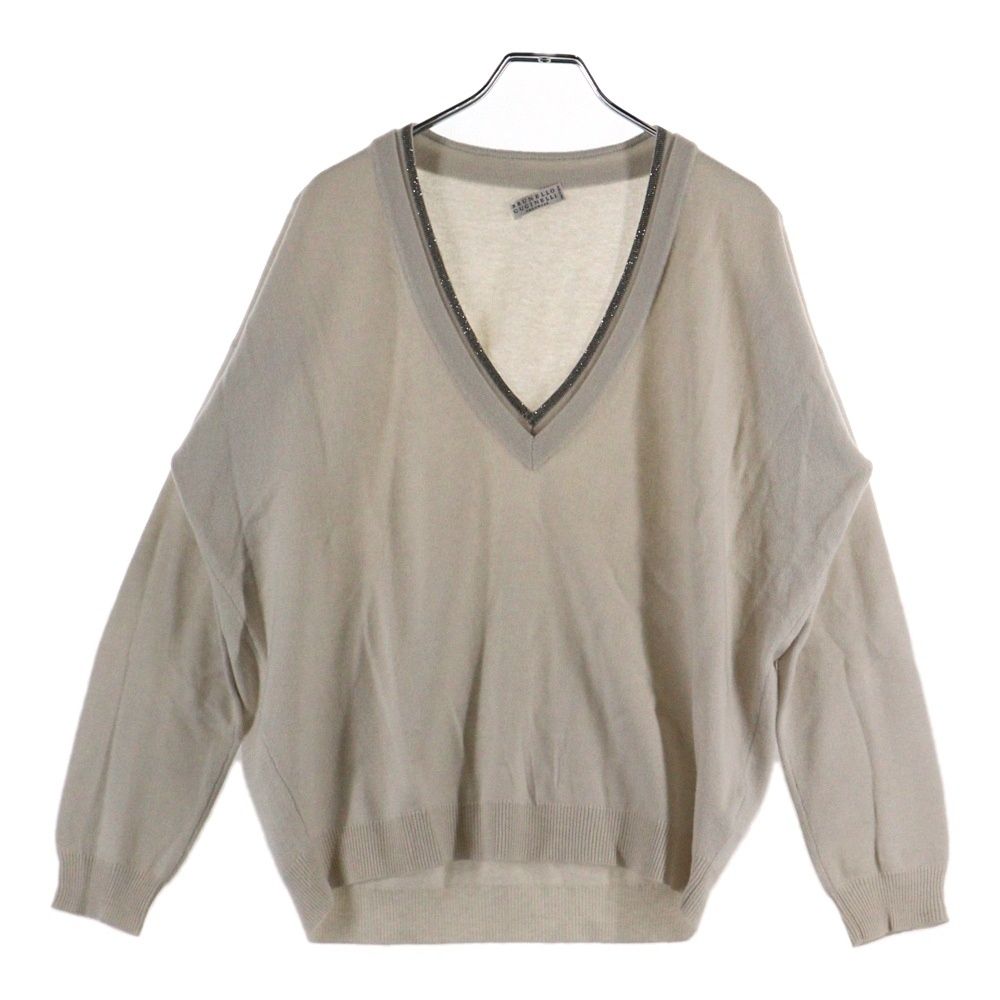 ブルネロクチネリ サマーニット モニーレ刺繍 シルク リネン 前後2way ブルネロクチネリ サマーニット モニーレ刺繍 シルク リネン 前後2way