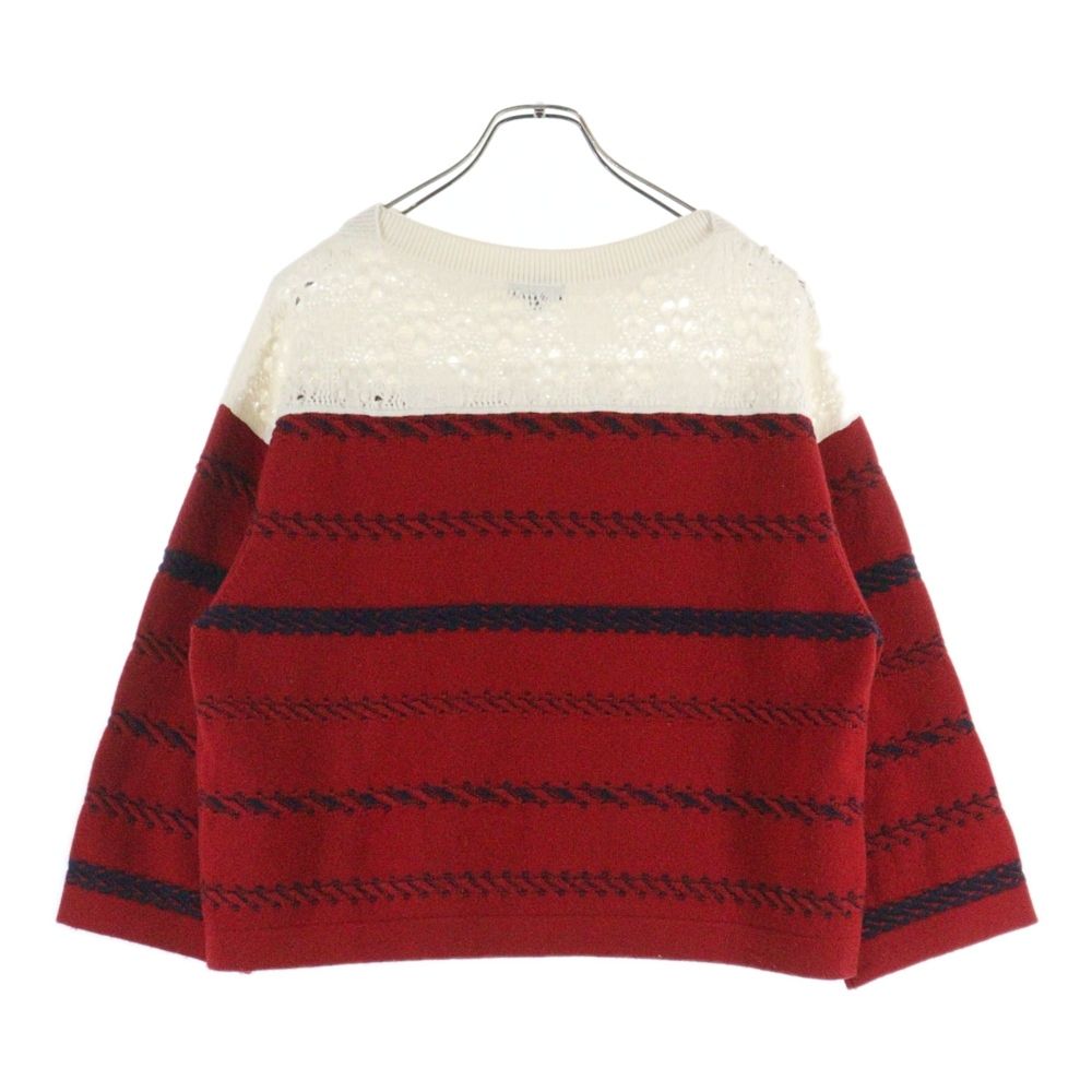 CHANEL (シャネル) ココマーク ロゴプレート レース編み ボーダー柄