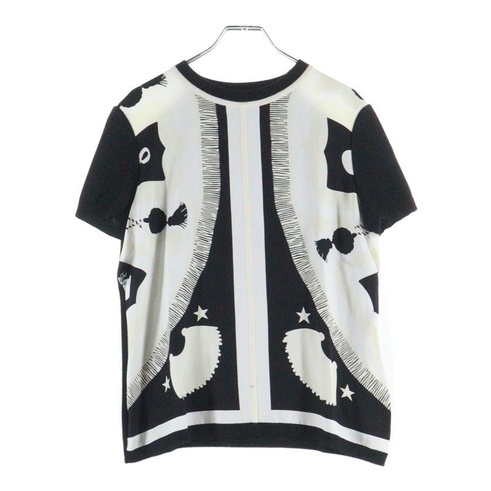 HERMES (エルメス) ツイルレーヌ 柄プリント シルクスカーフ切り替え