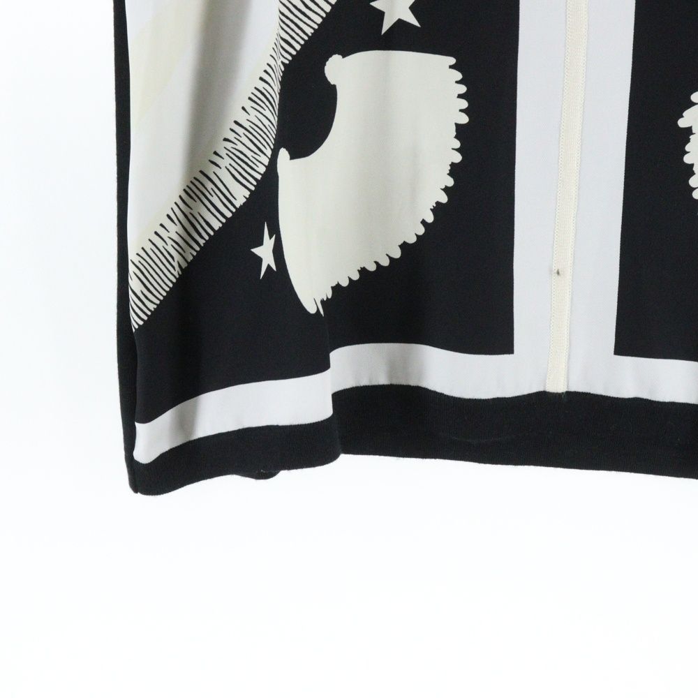 HERMES (エルメス) ツイルレーヌ 柄プリント シルクスカーフ切り替え