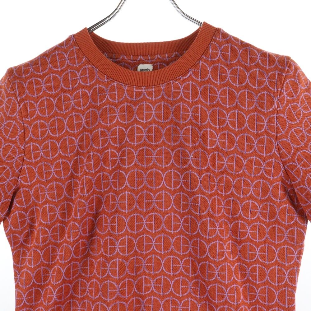 HERMES (エルメス) 22SS Hロゴジャガード 総柄 コットン クルーネック