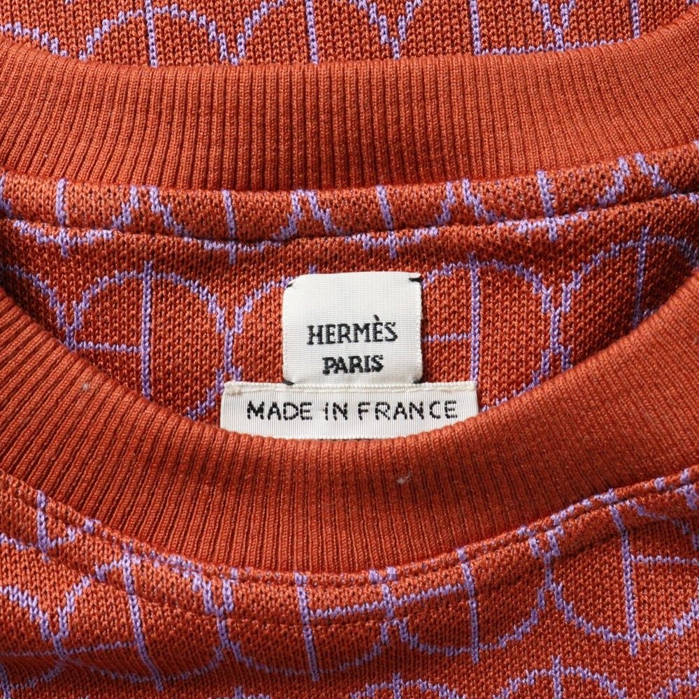 HERMES (エルメス) 22SS Hロゴジャガード 総柄 コットン クルーネック
