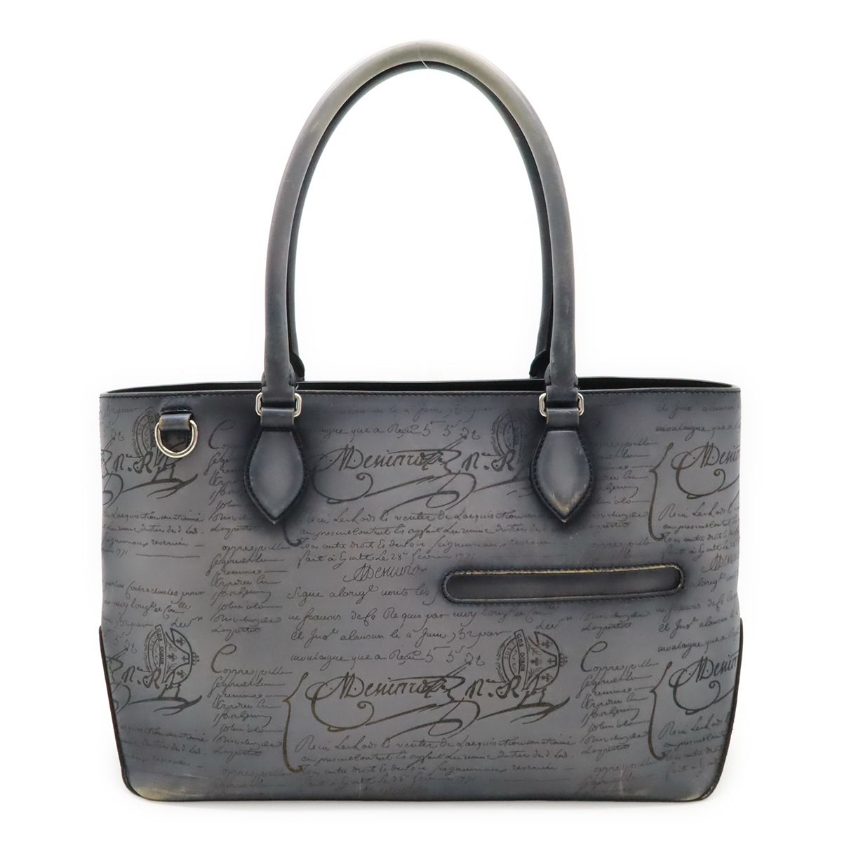 Berluti ベルルッティ トゥジュール ミニ トートバッグ カリグラフィ ビジネスバッグ ショルダーバッグ 肩掛け ヴェネチアンレザー グレー