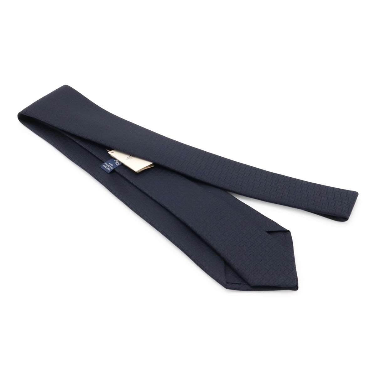 HERMES エルメス ネクタイ CRAVATE H Hロゴ 総柄 シルク ダークネイビー 濃紺 030190 T