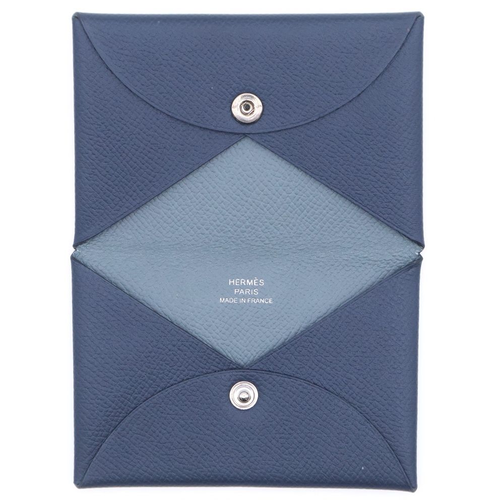 HERMES (エルメス) カルヴィ カードケース D刻印 名刺入れ ネイビー