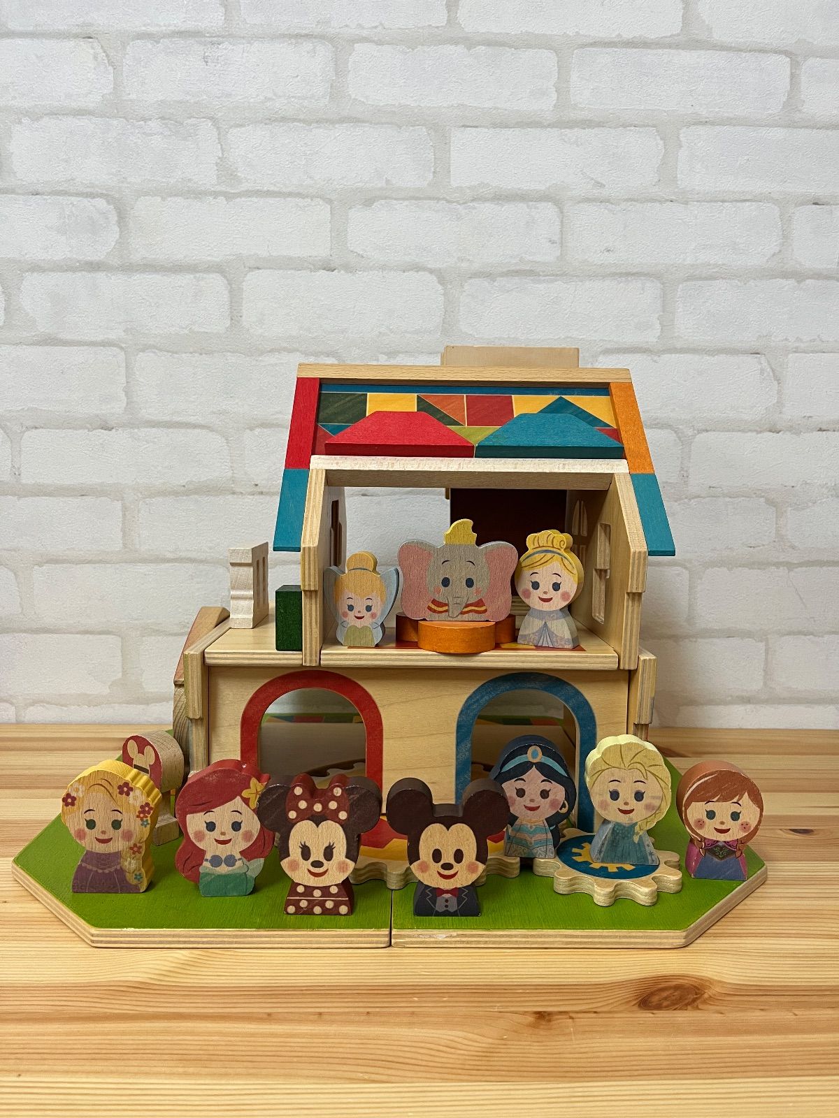 子供用品 ブランド Disney KIDEA キディア 家 人形セット 知育玩具 積み木 木製おもちゃ