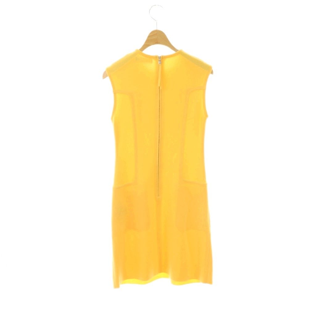 フォクシー FOXEY ニットワンピース ノースリーブ ミニ 38 イエロー