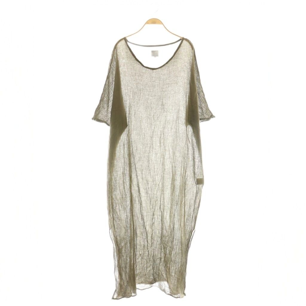 ルアトリエフランセデコンフェクション LES ATELIERS FRANCAIS DE CONFECTION ガーゼプルオーバーワンピース シアー TU カーキ CX OS