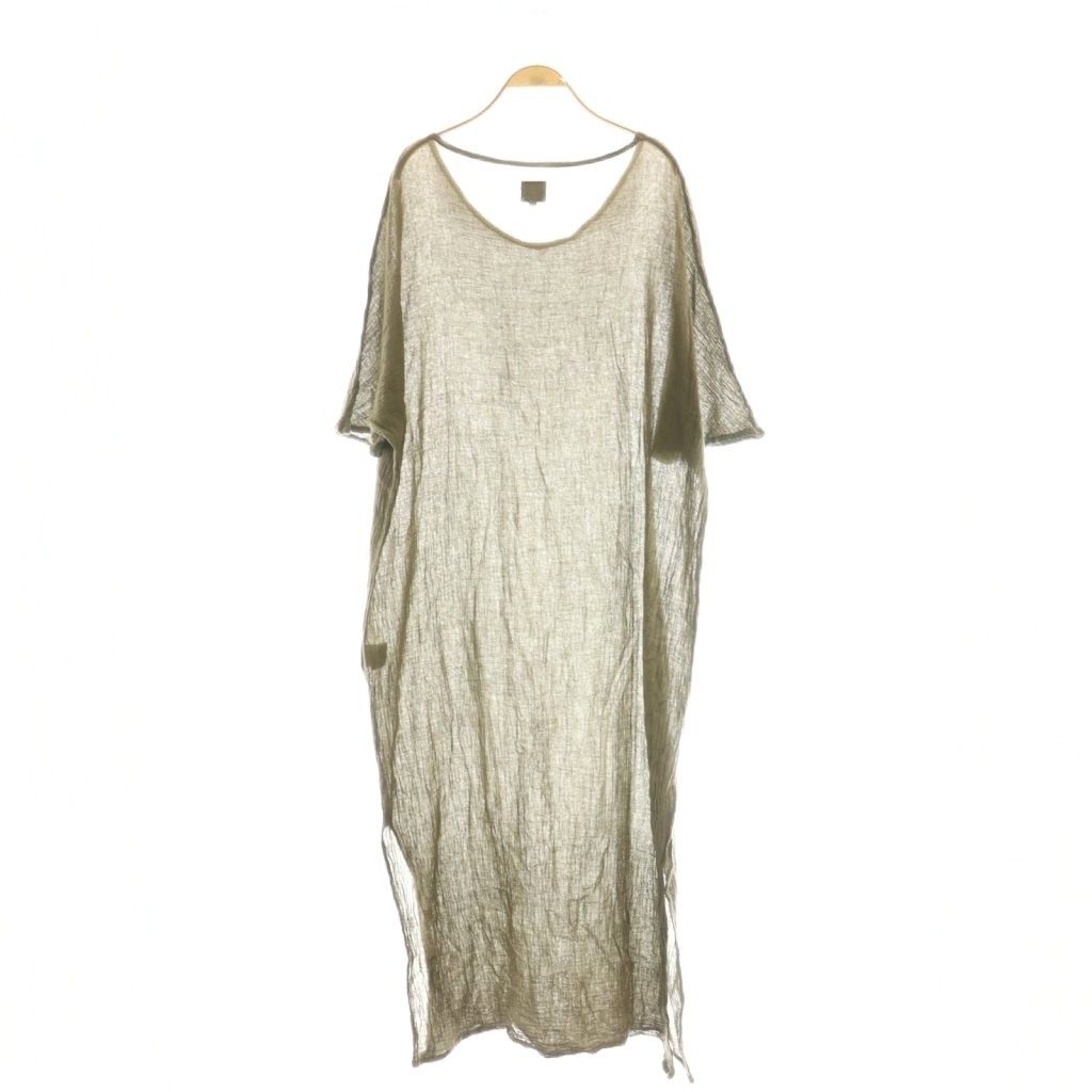 ルアトリエフランセデコンフェクション LES ATELIERS FRANCAIS DE CONFECTION ガーゼプルオーバーワンピース シアー TU カーキ CX OS