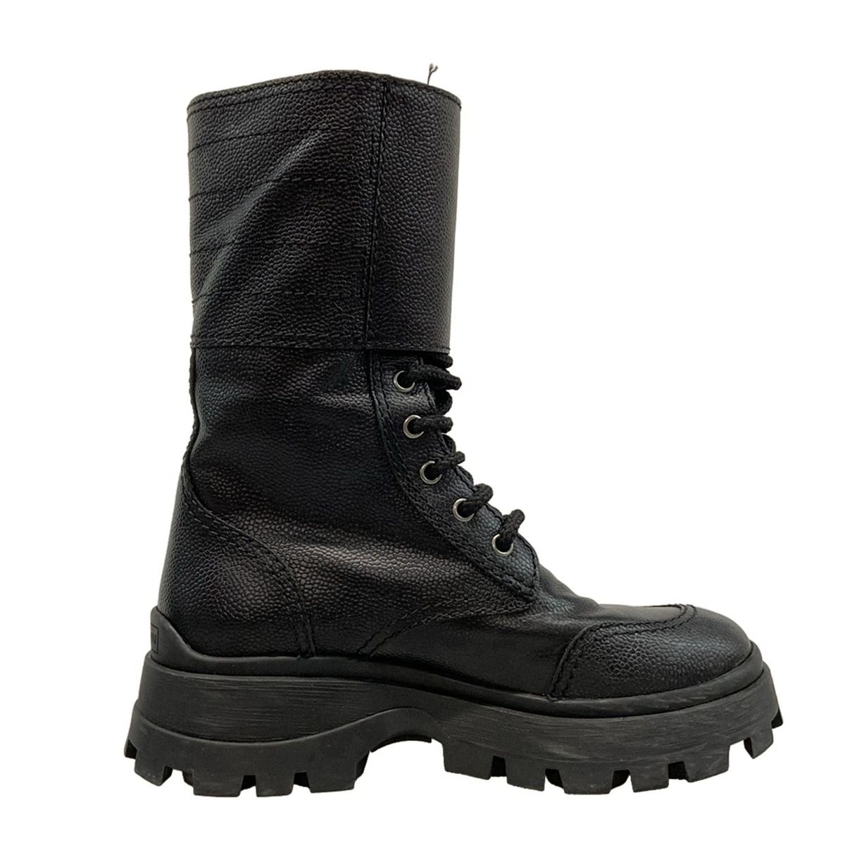 miumiu(ミュウミュウ) ロングブーツ 36 1/2 レディース - 黒 踵MIUMIU