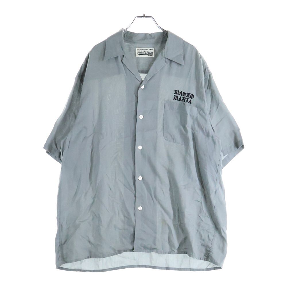 ワコマリア　オープンカラー半袖シャツ WACKO MARIA/50'S OPEN COLLAR SHIRT（BLUE）［50'Sオープンカラー