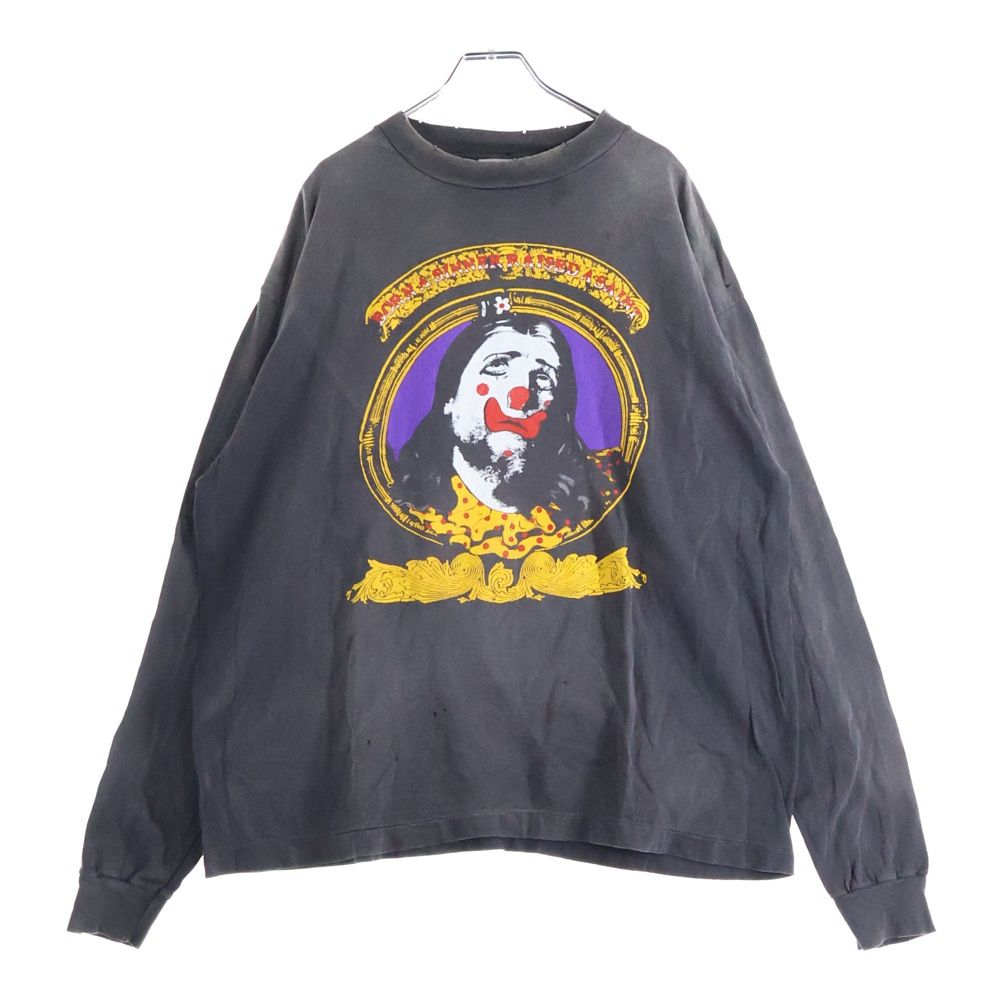 SAINT MICHAEL (セントマイケル) 24AW ×BORN X RAISED LS TEE BORN SAINT ボーン レイズド ダメージ加工 長袖Tシャツ ロンT グレー SM-YS1-0000-C03