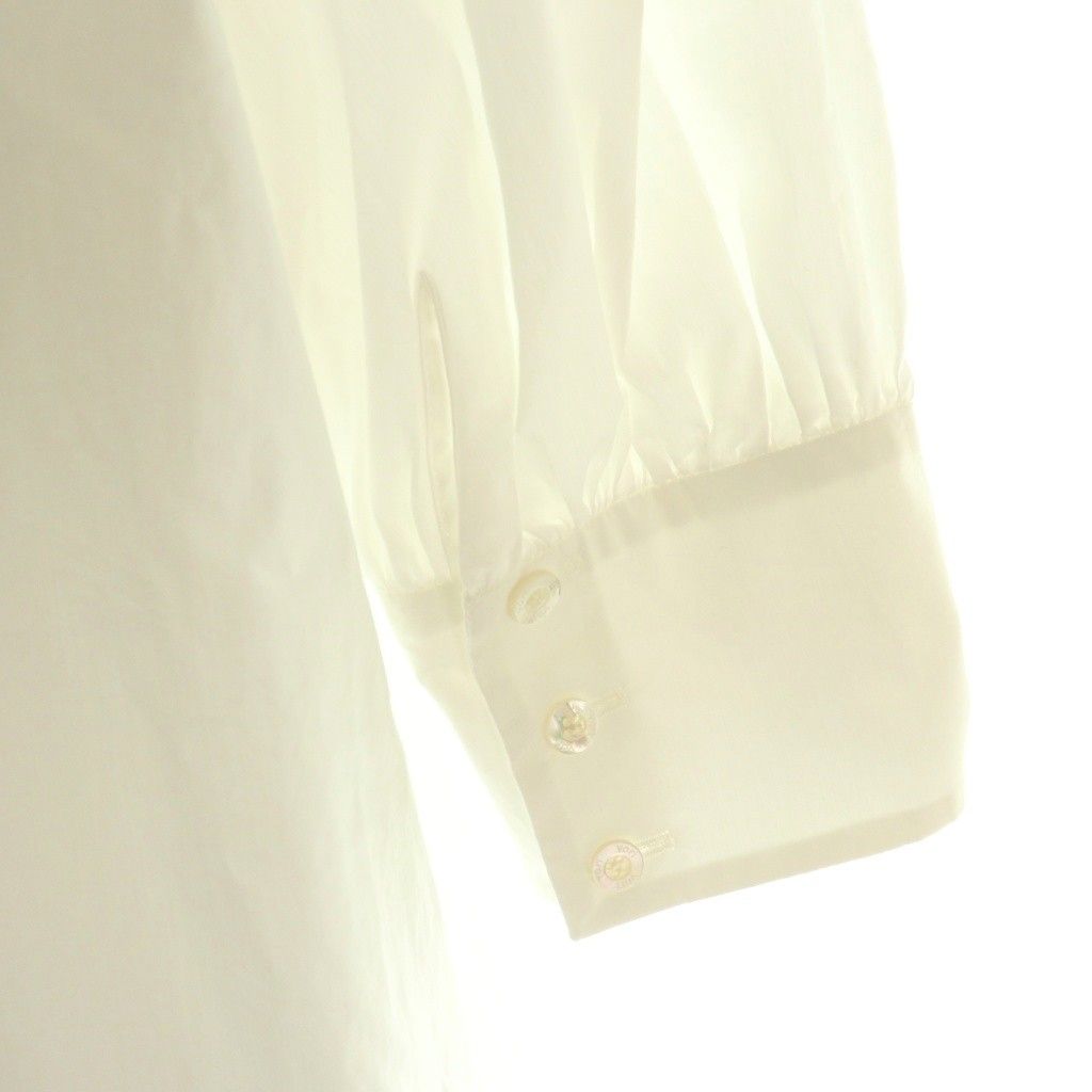 ヨリ 【新品試着無し】yori スカラップ リボンブラウス　36 ホワイト ヨリ yori リボンタイブラウス 36 最高