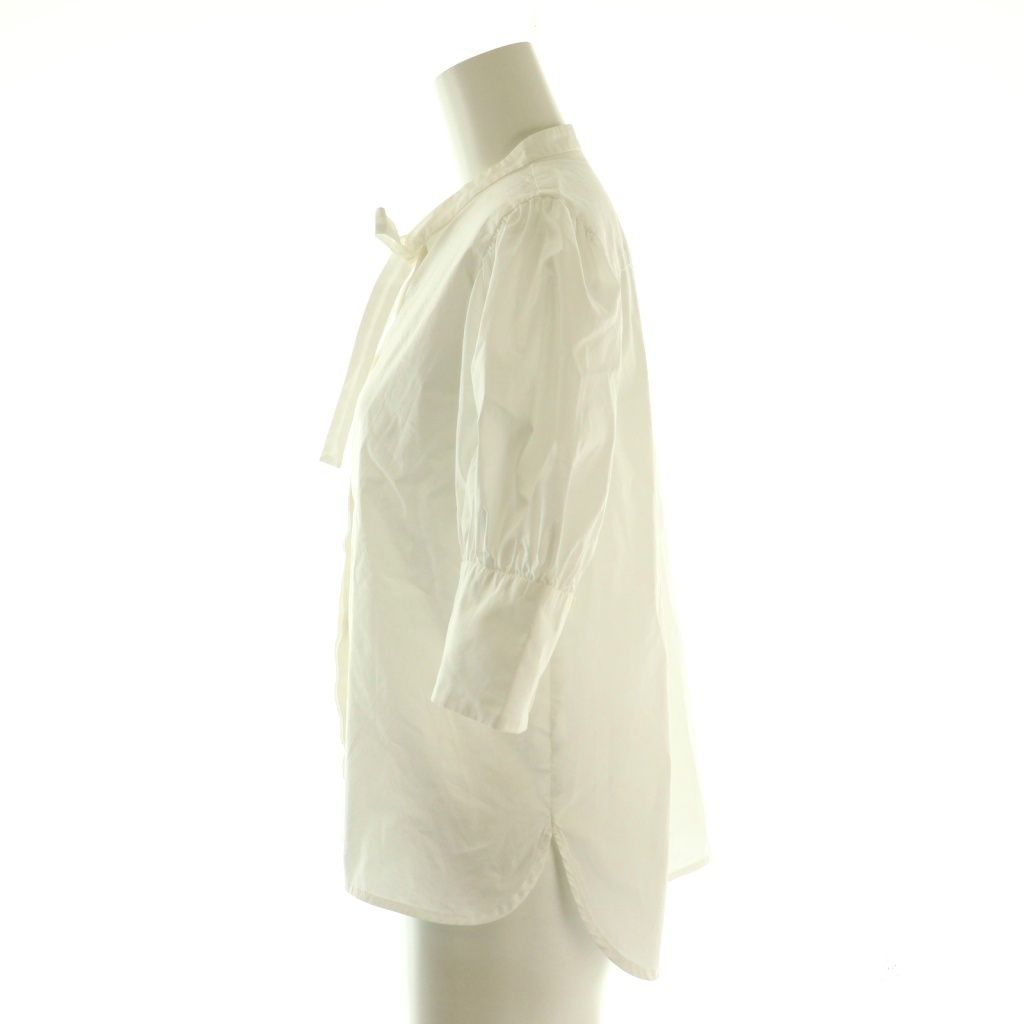 ヨリ 【新品試着無し】yori スカラップ リボンブラウス　36 ホワイト yori ヨリブラウススカラップ36