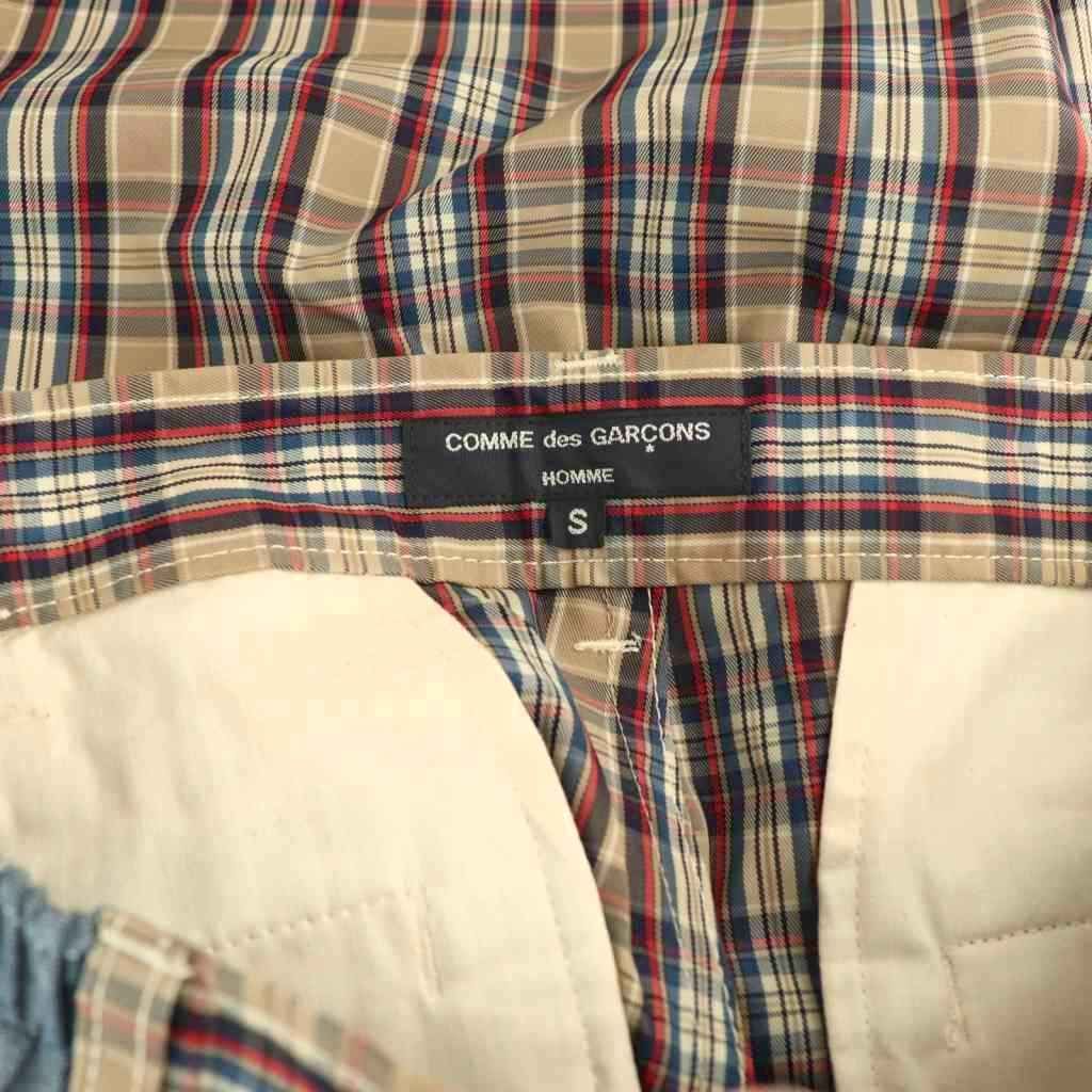コムデギャルソンオム COMME des GARCONS HOMME HK-P036 AD2012 チェック ハーフパンツ ショートパンツ S グレージュ マルチカラー /ES OS