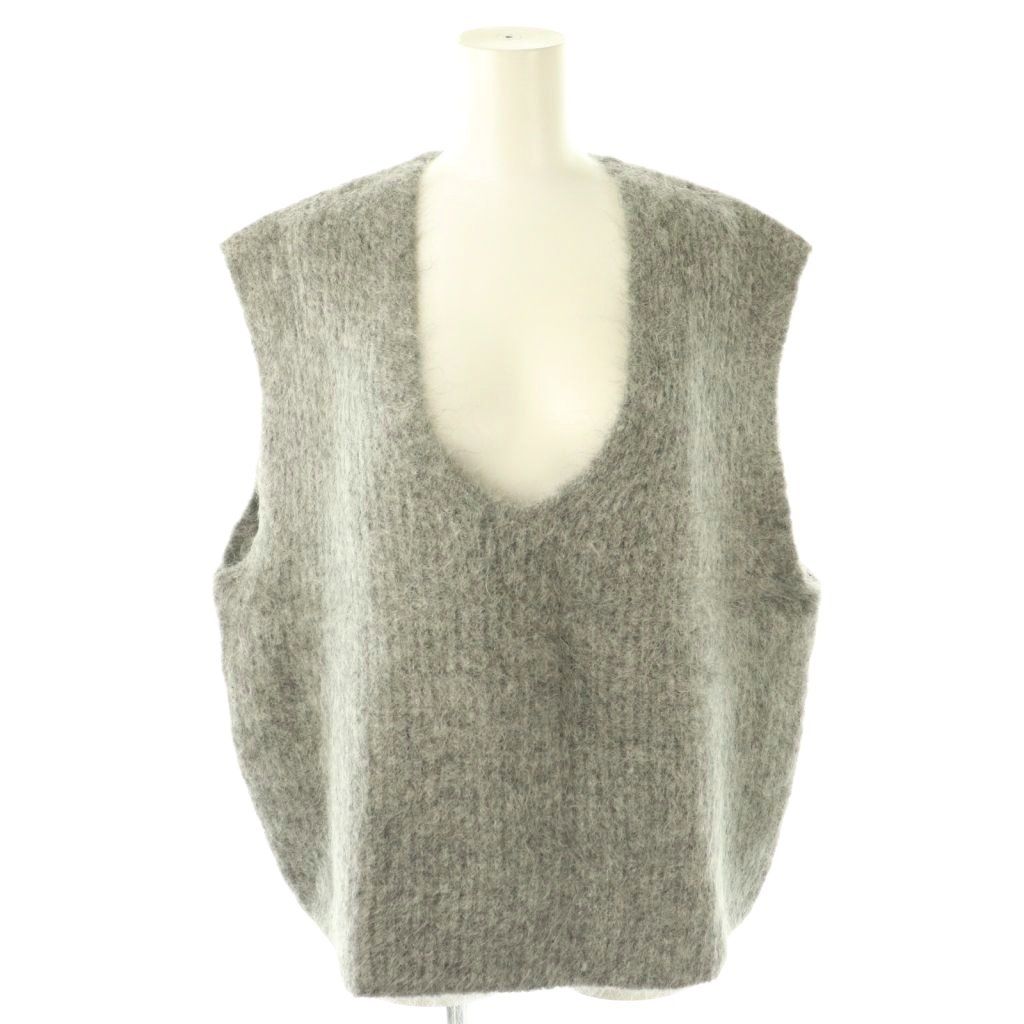 2024AW【spick&span】アルパカ混ニットベスト　グレー　F アルパカ混ニットベスト（ベスト）｜Spick and Span（スピック＆スパン