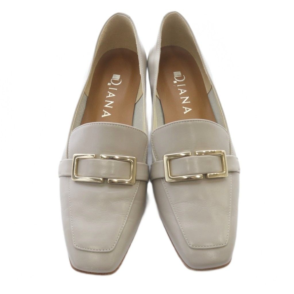 ダイアナ スクエアトゥ ローファー レザー 24cm グレージュ - メルカリ