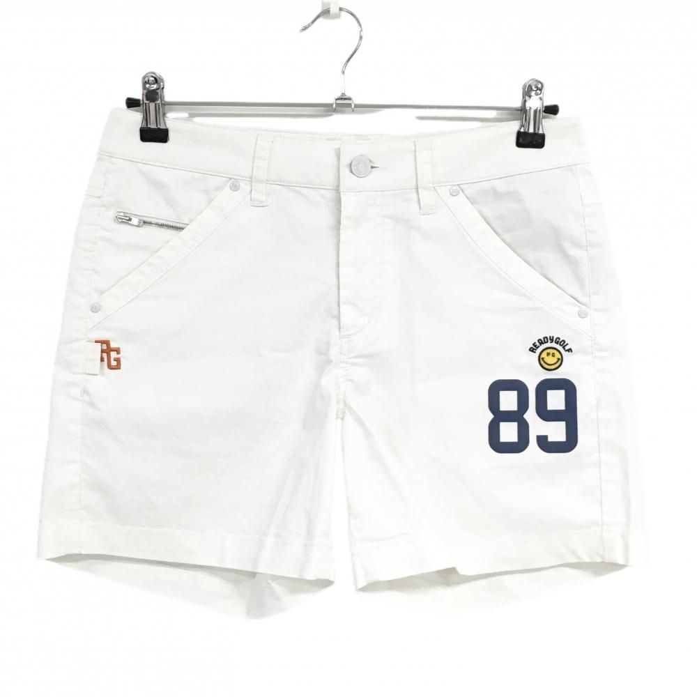 美品】パーリーゲイツ ショートパンツ 白 ニコちゃん スマイル